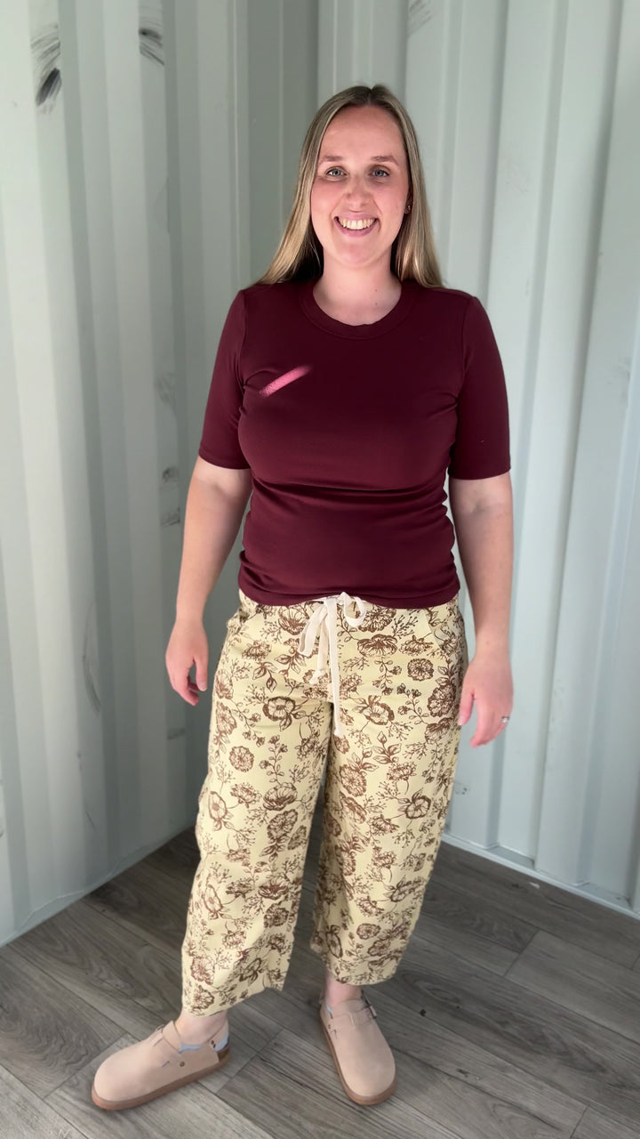 Monroe Floral Drawstring Pant