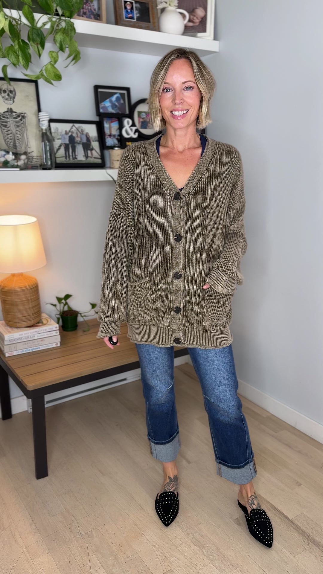 Darcy Washed Cotton Cardigan- MOCHA