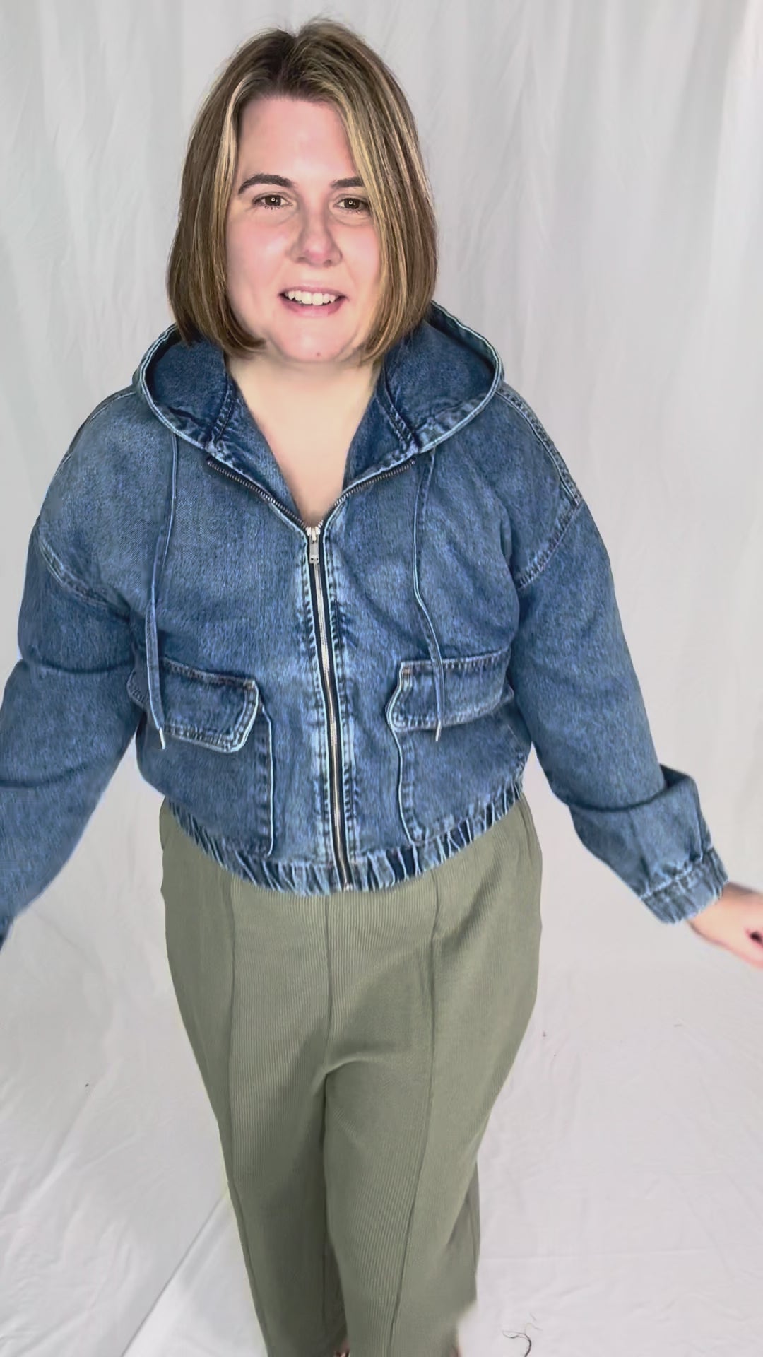 ONLY Kenzie Denim Hoodie Jacket- MEDIUM WASH