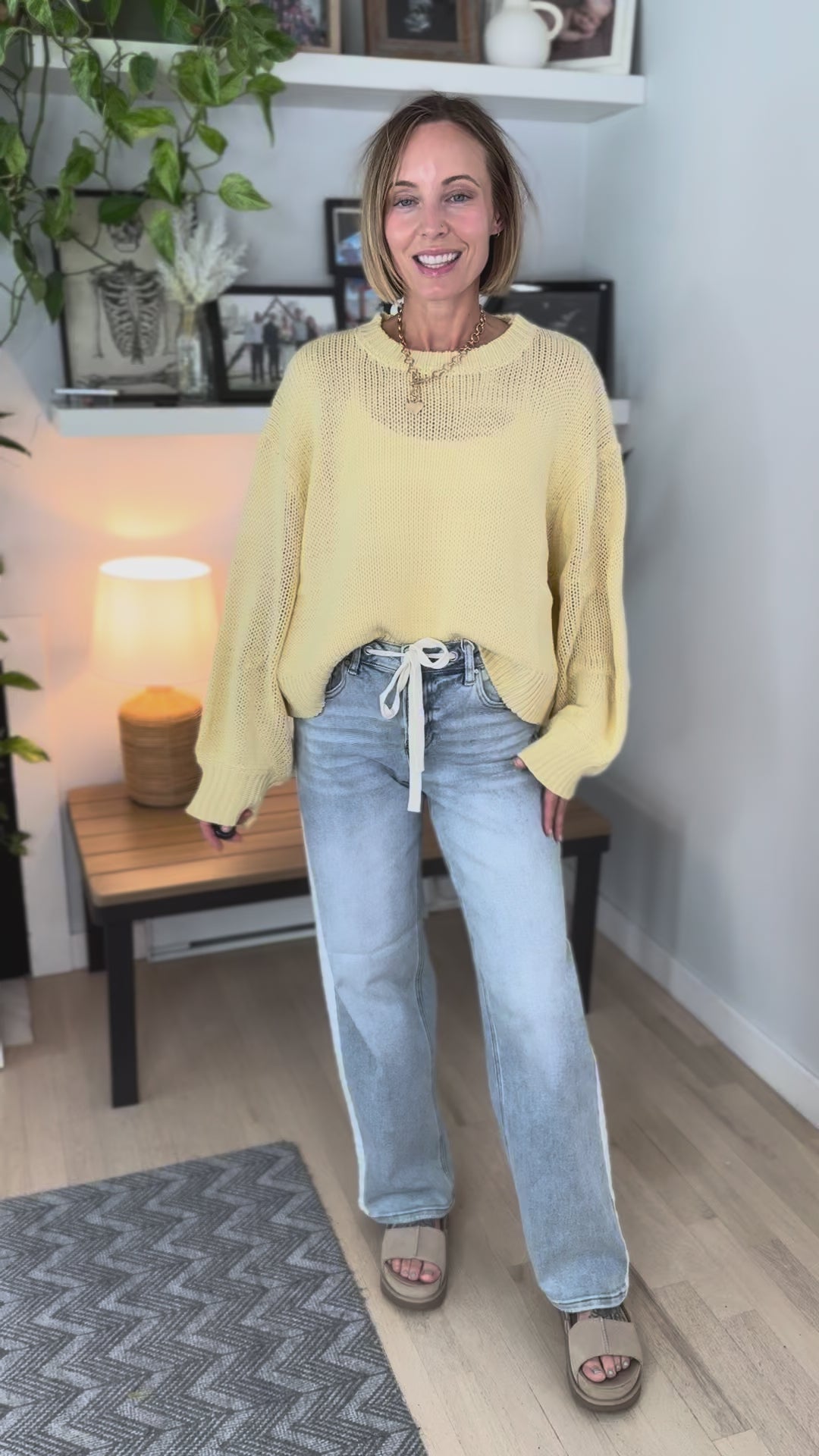 Rosie Balloon Sleeve Sweater- YELLOW