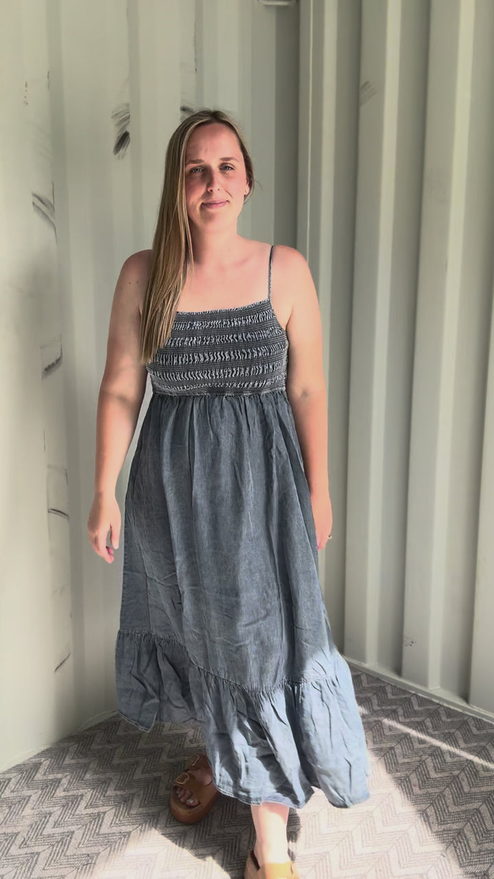 Coco Bay Tencel Smocked Midi Dress