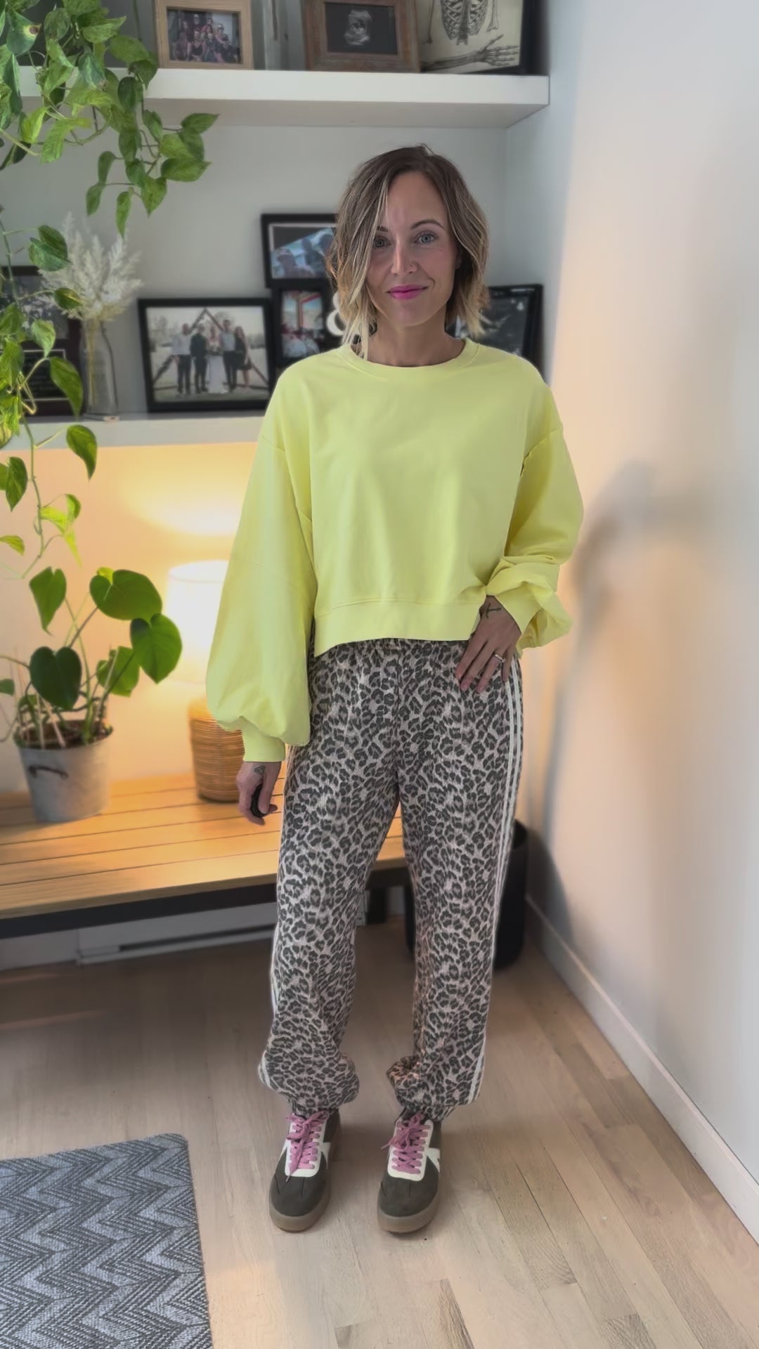 Amelia Cropped Drop Shoulder Pullover- BRIGHT LEMON