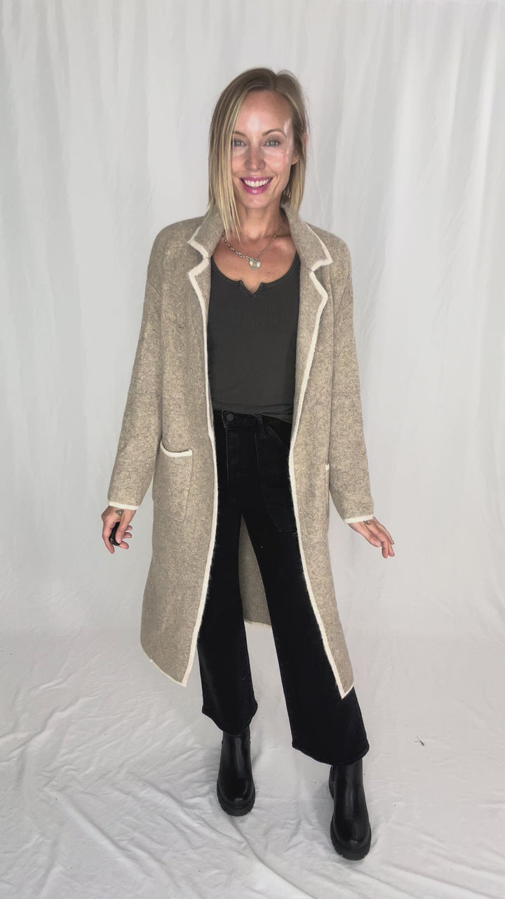 Jasper Knit Coatigan- LT MOCHA