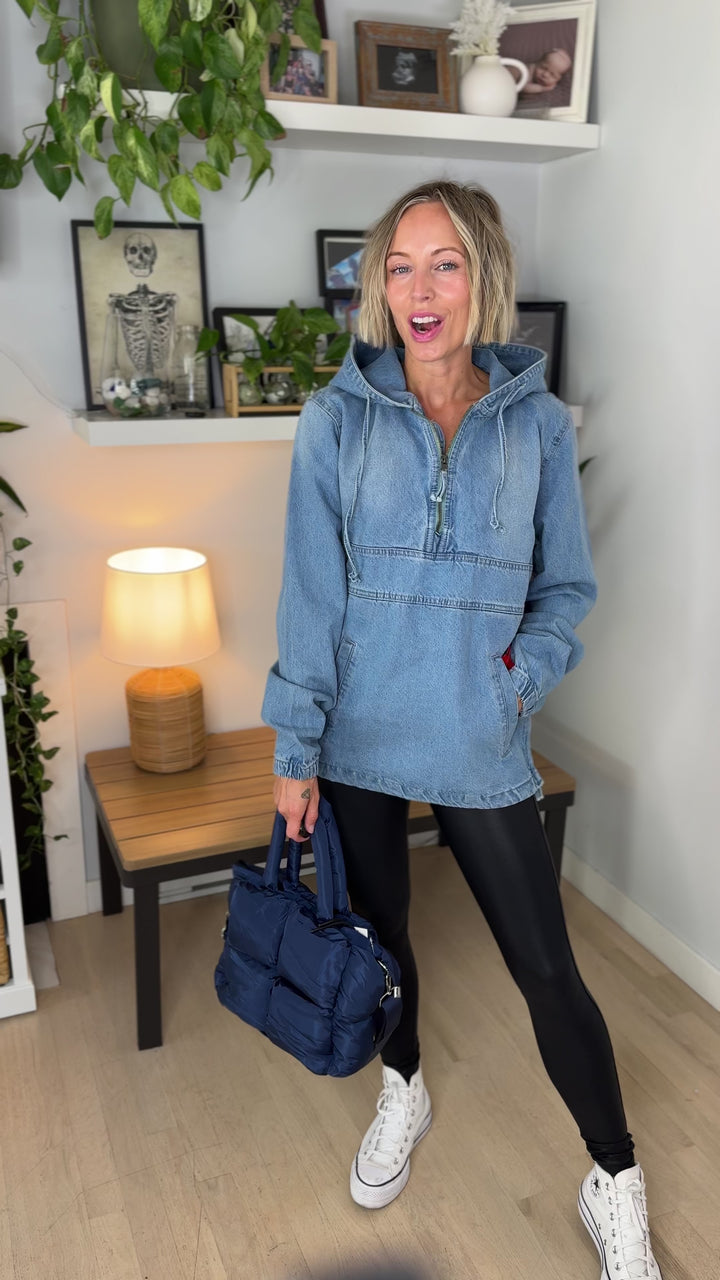 Bex Denim Hoodie Jacket- LIGHT WASH