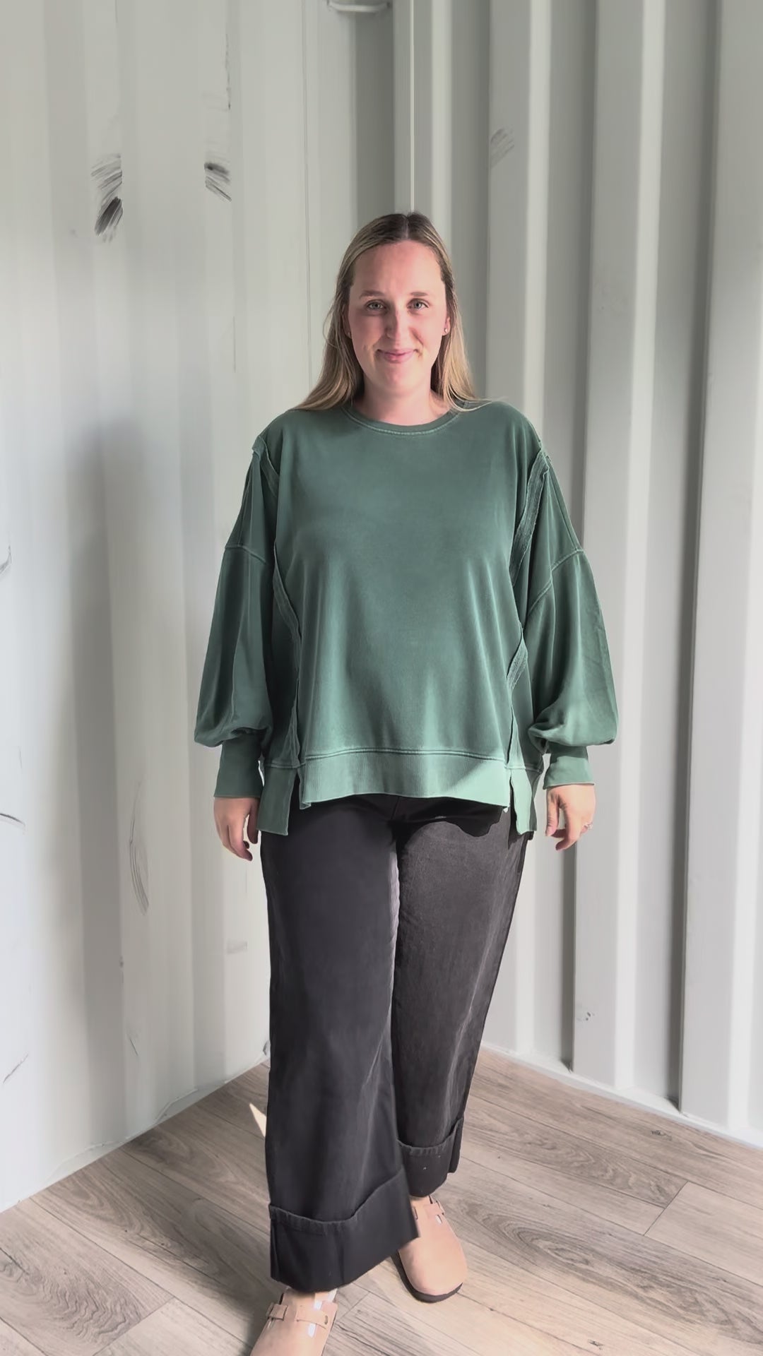 Haven Exposed Seam Pullover- DARK GREEN