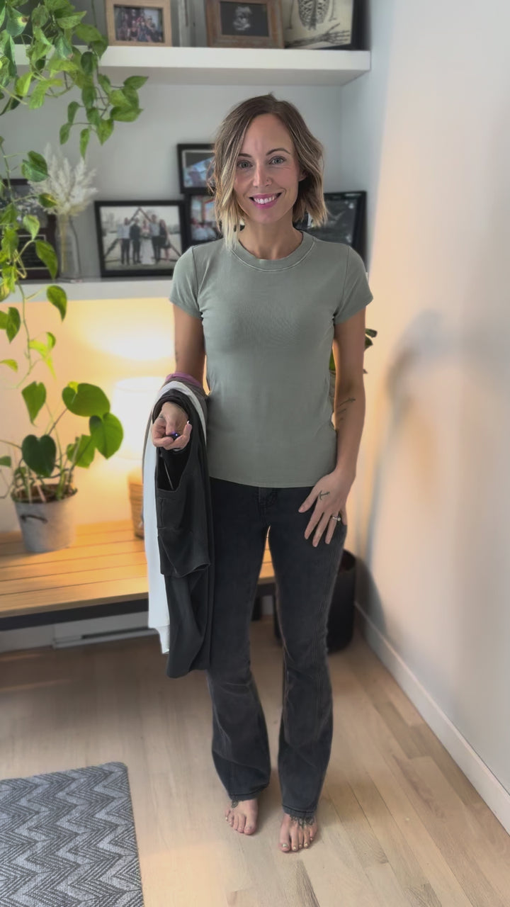 Colette Classic Ribbed T-Shirt- ICE BLUE