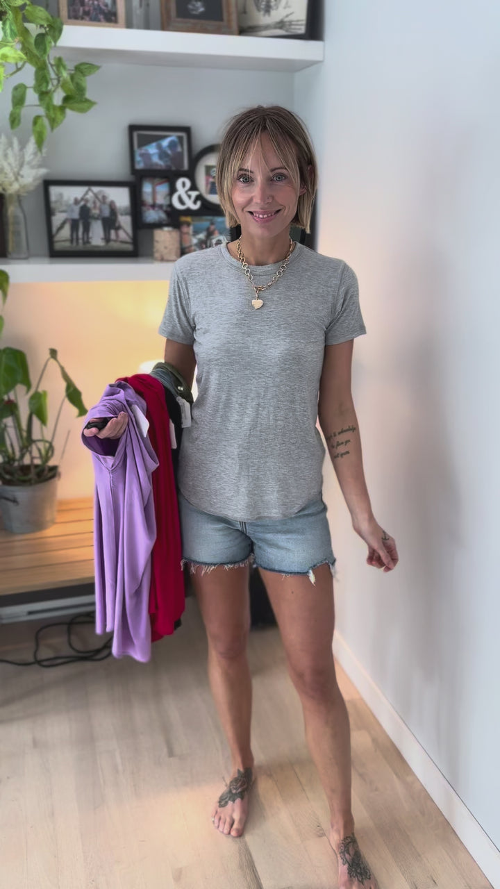 Odette Ribbed Short Sleeve- LIGHT OLIVE