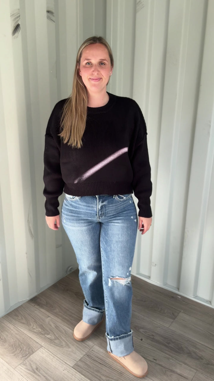 Mikey Classic Crewneck Sweater- BLACK