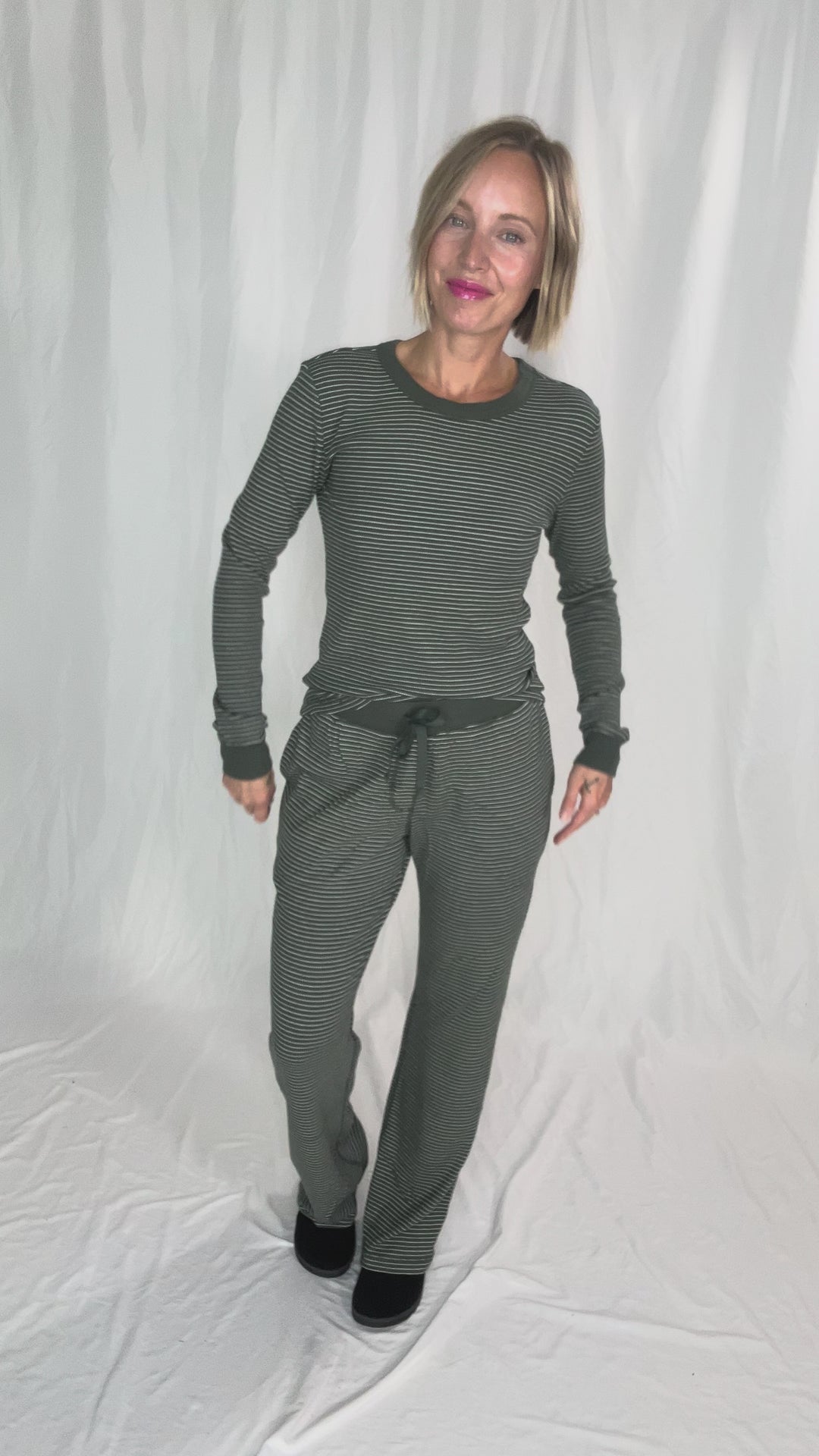 Layla Waffle Lounge Pant- HUNTER