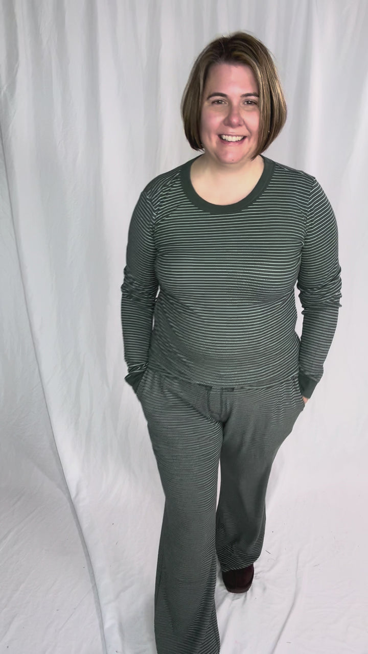 Layla Waffle Lounge Pant- HUNTER