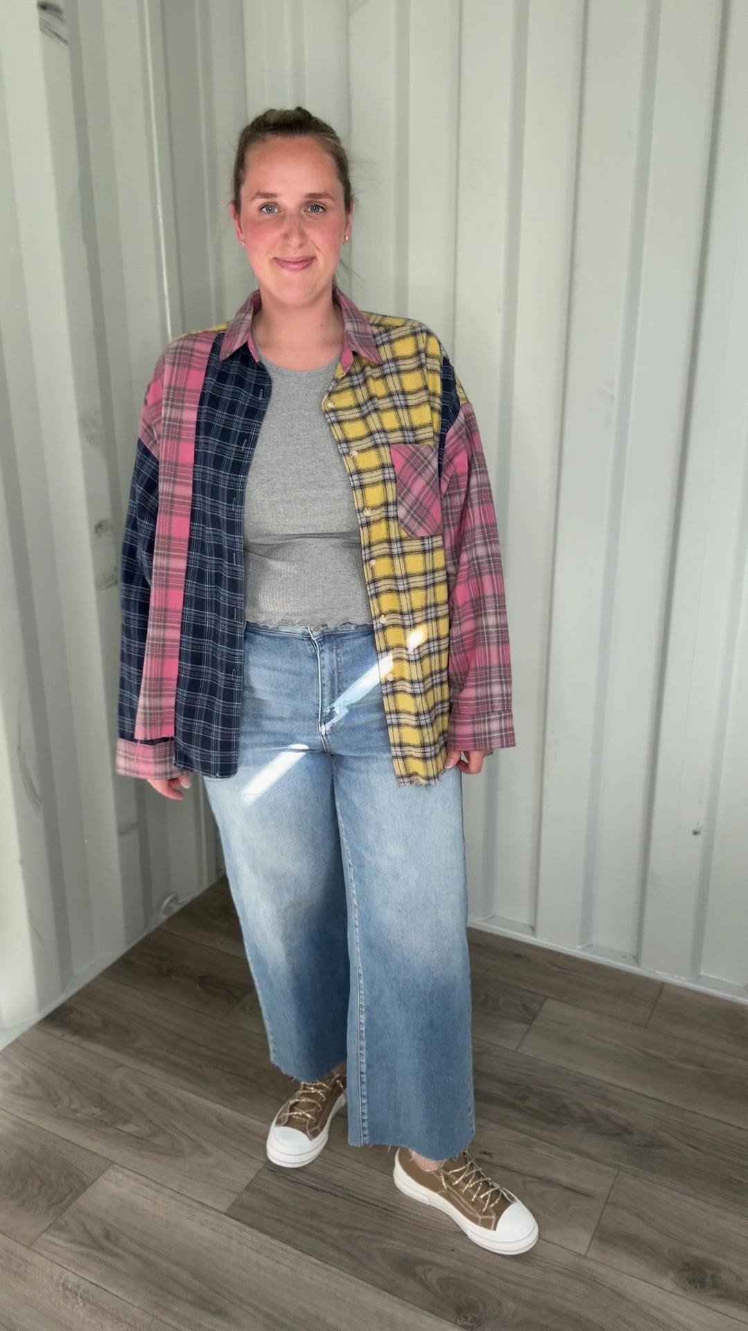 Neela Multi Plaid Flannel- BLUE/PINK/YELLOW