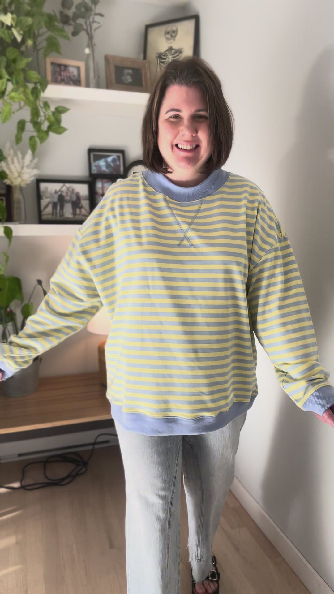 Benson Mock Neck Pullover- BLUE/YELLOW