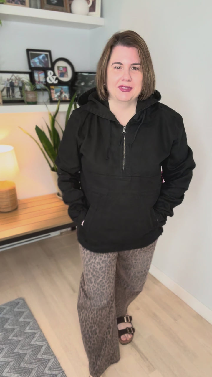 Bex Denim Hoodie Jacket- BLACK
