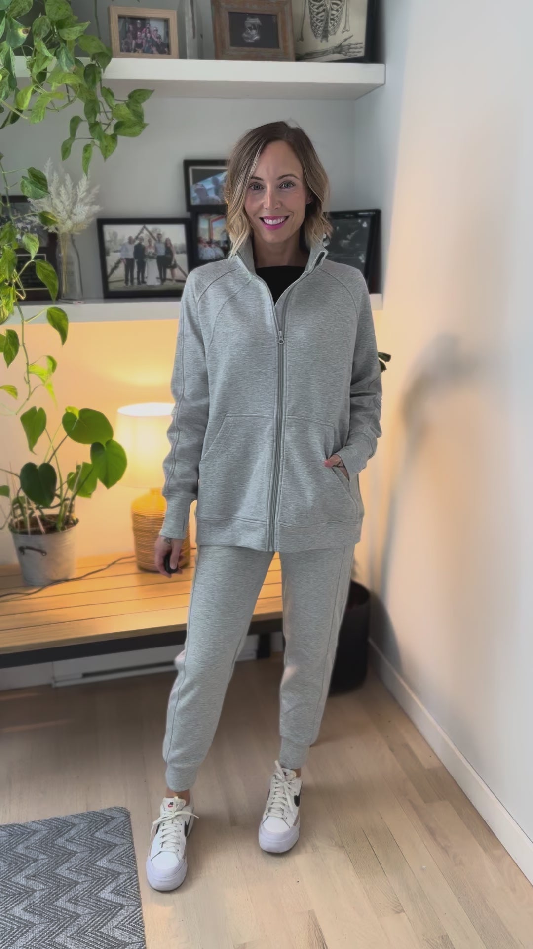 Christie Soft Scuba Full Zip- HEATHER GREY