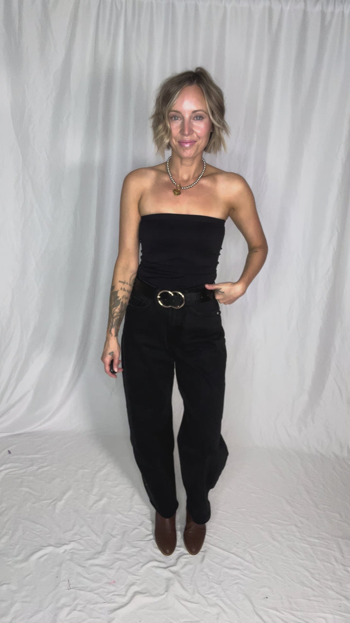 NIKIBIKI Two Layer Tube Top- BLACK