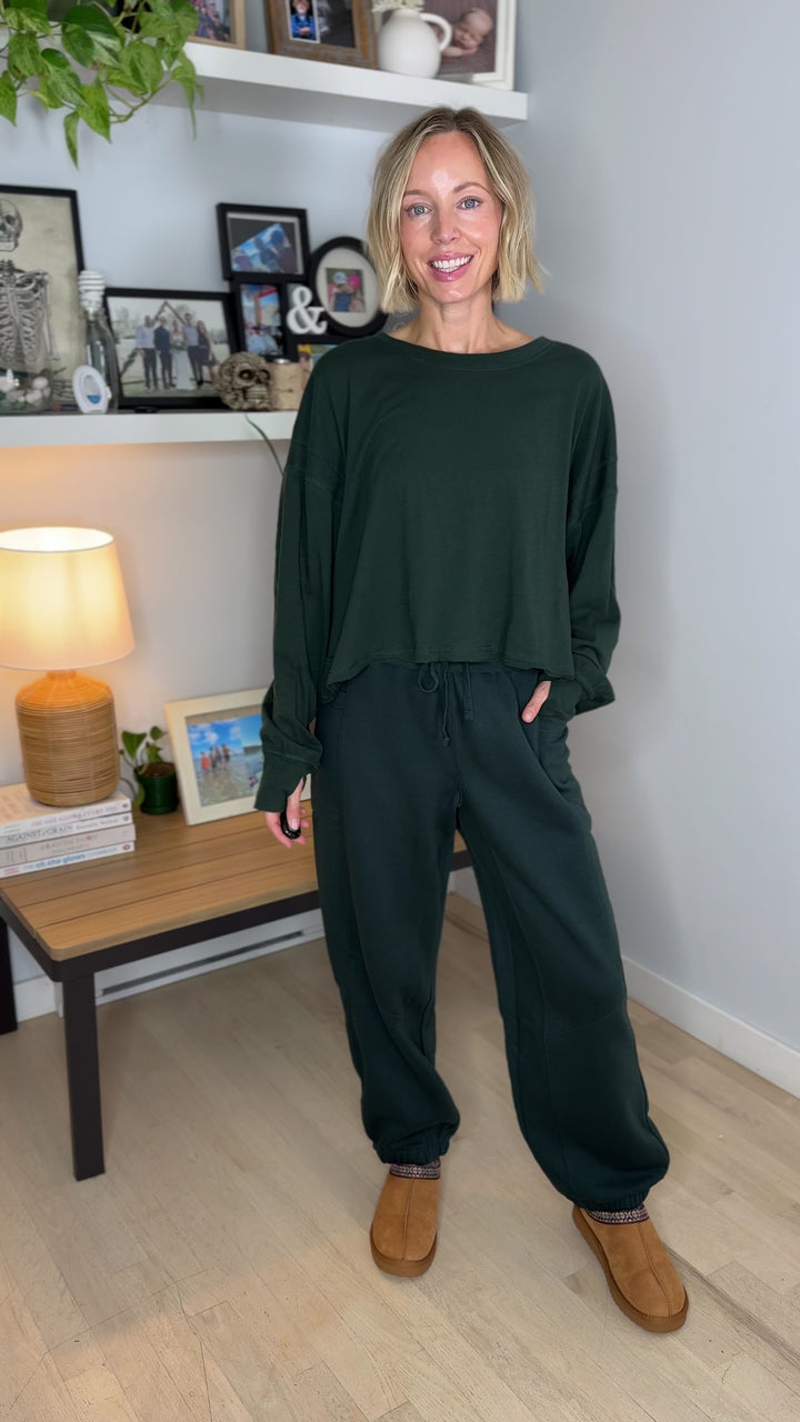 Tilley Cotton Slub Open Back Long Sleeve- REGENCY GREEN
