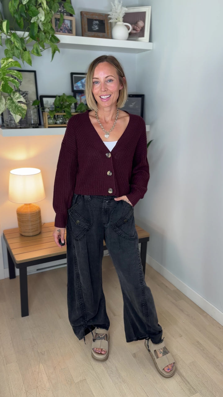 ONLY Caroline Button Cardigan- PORT ROYALE