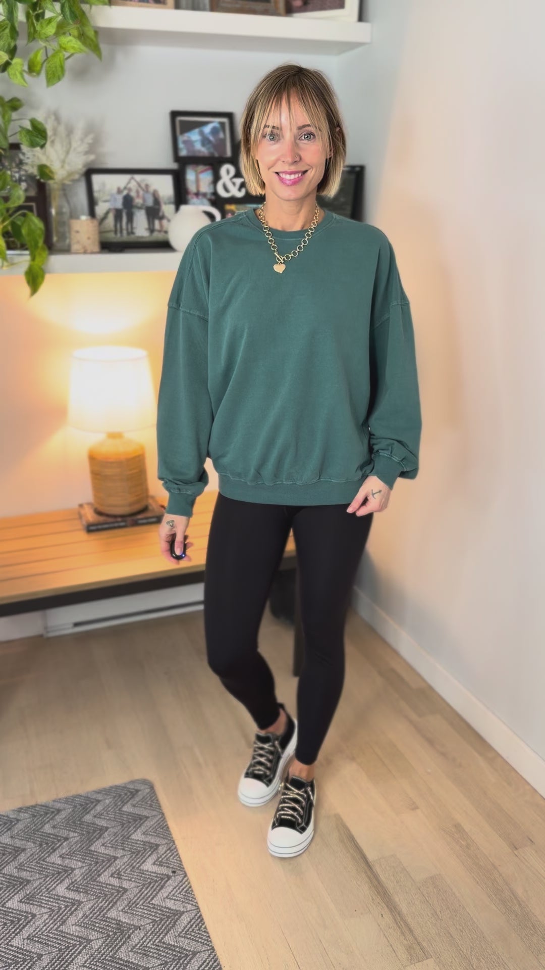 Madison Washed Cotton Pullover- DARK TEAL