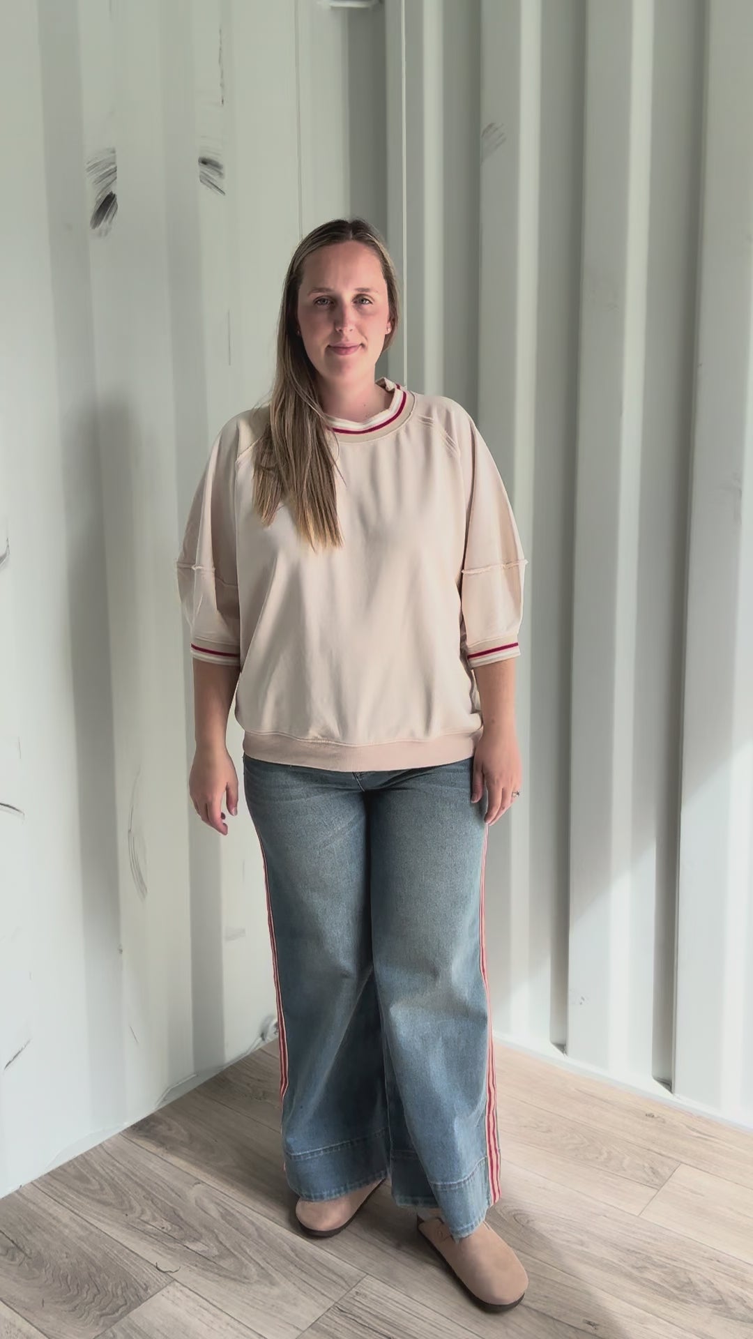 Alaina 1/2 Sleeve Pullover- NATURAL