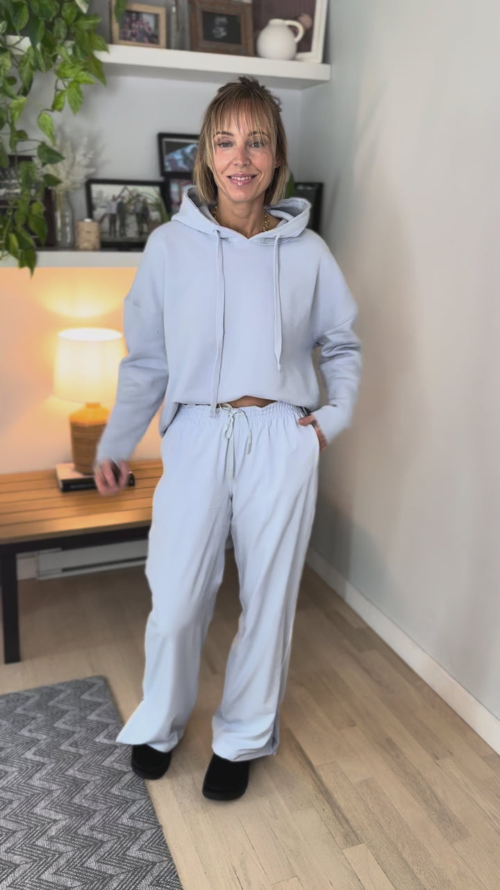 Mono B Malibu Soft Cotton Hoodie- HALOGEN BLUE-FINAL SALE