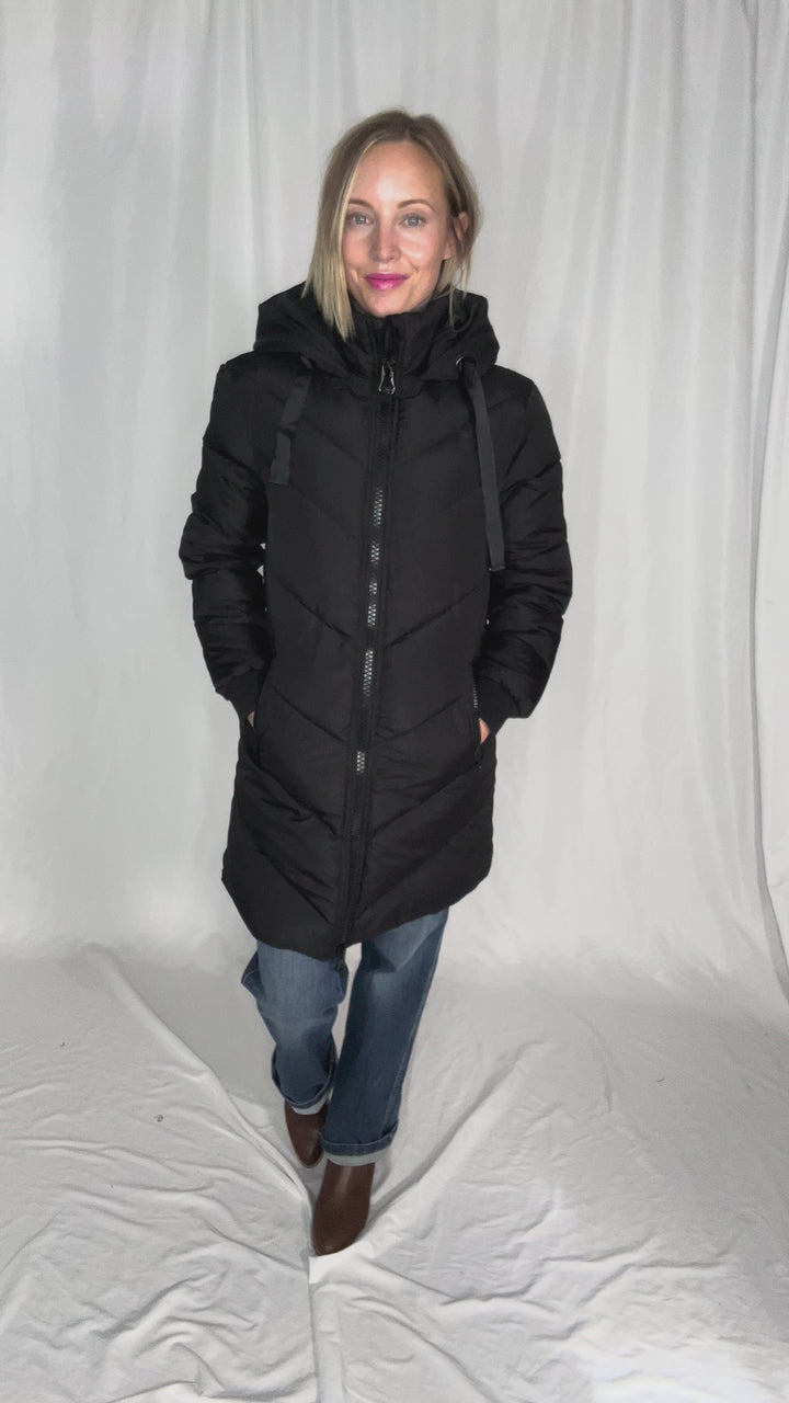 ONLY Skylar Hooded Puffer Jacket- BLACK