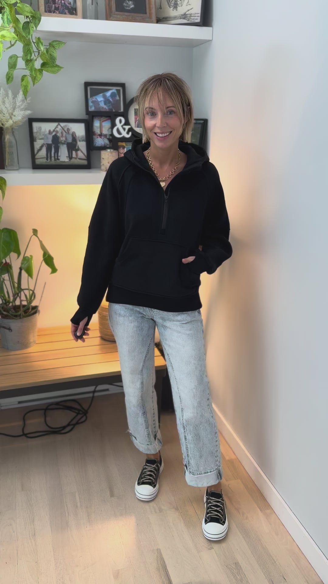 Hunter Hooded Pullover- BLACK