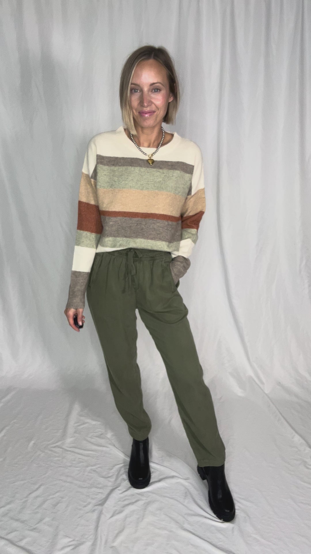 Verta Tencel Blend Tapered Pants- OLIVE-FINAL SALE