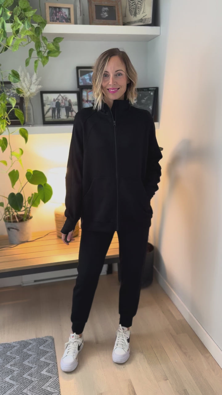 Christie Soft Scuba Full Zip- BLACK