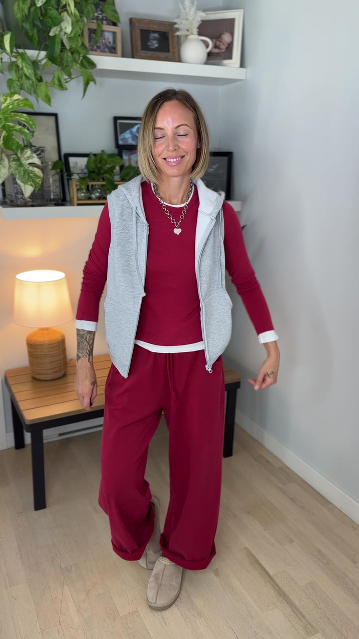 Portman Sweatshirt Vest- HEATHER GREY