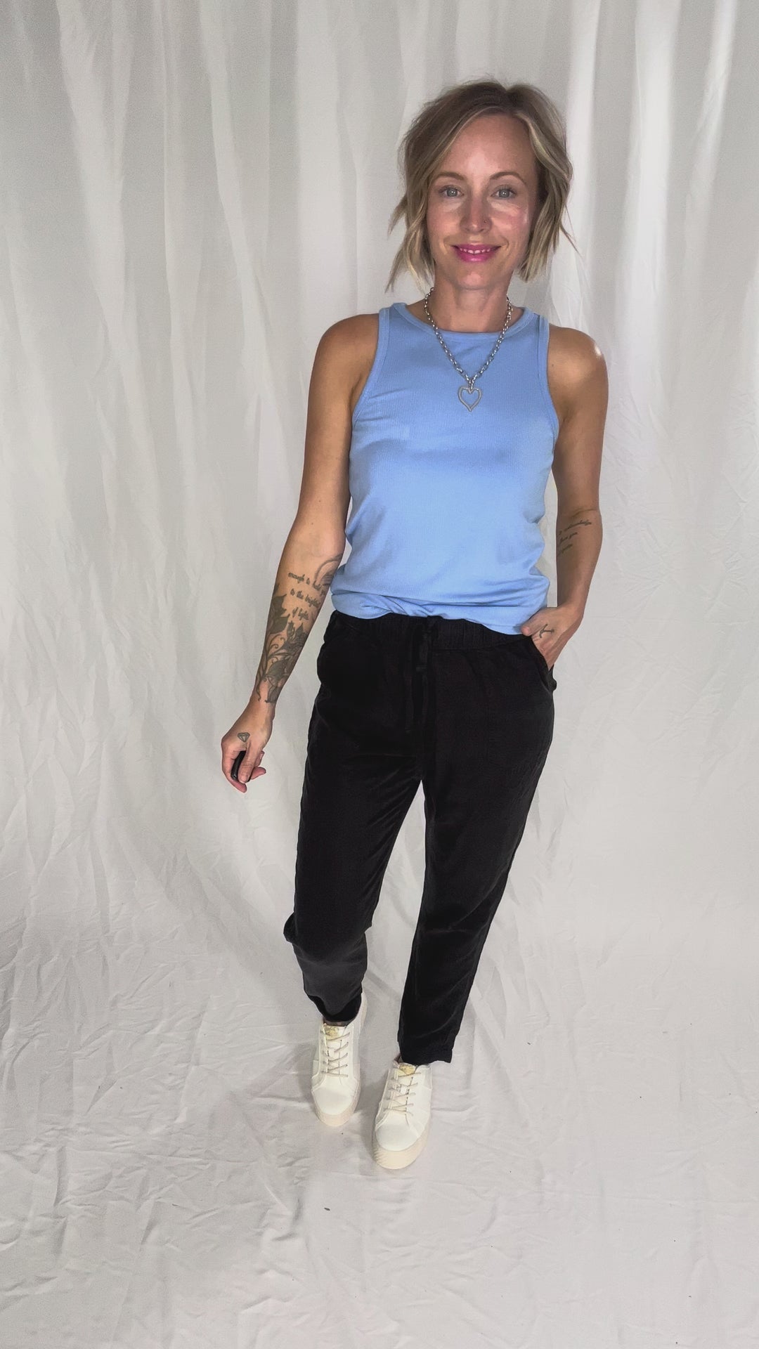 Tara Ribbed Tank- LIGHT BLUE-FINAL SALE