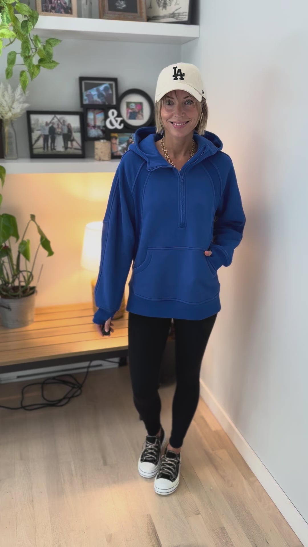 Hunter Hooded Pullover- COBALT