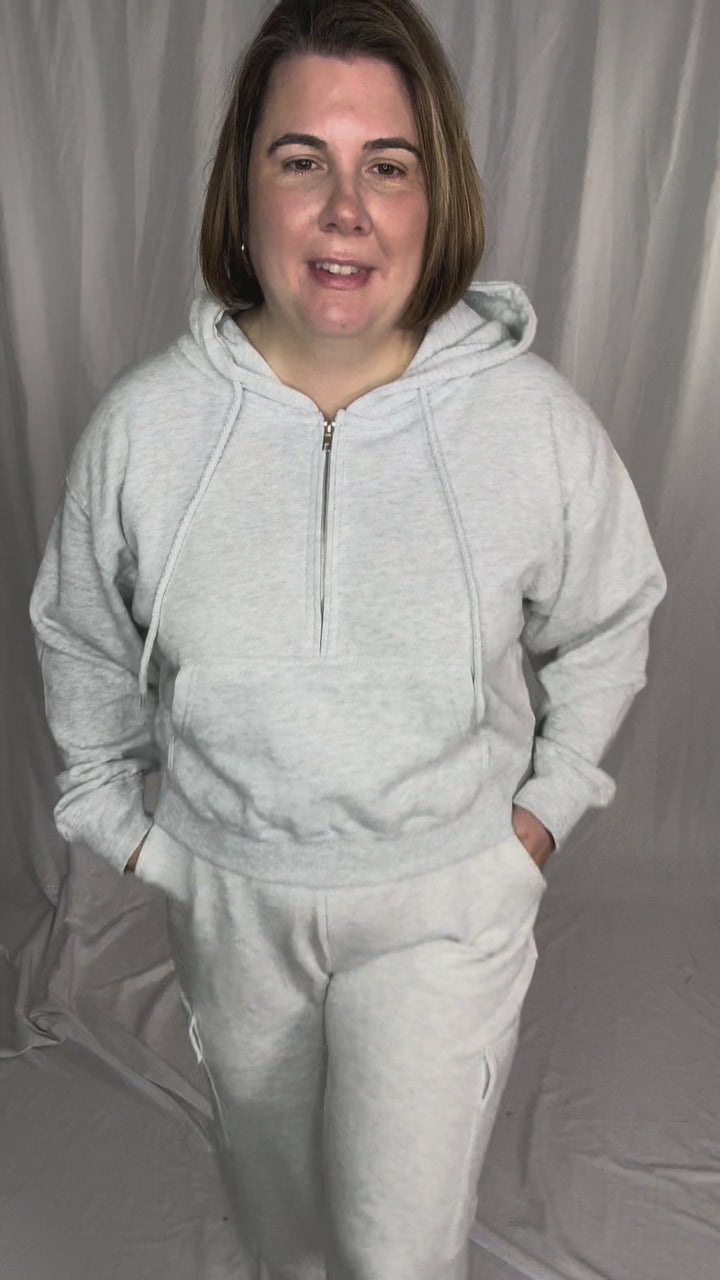 Jaxx 1/2 Zip Hoodie- HTHR GREY