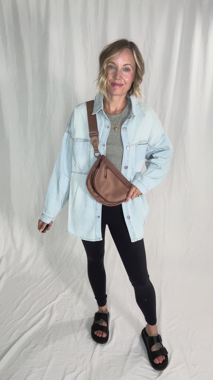 Brennan Oversized Shacket- LIGHT WASH-FINAL SALE