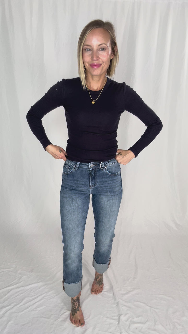 ONLY Easy Ribbed Long Sleeve- NIGHT SKY