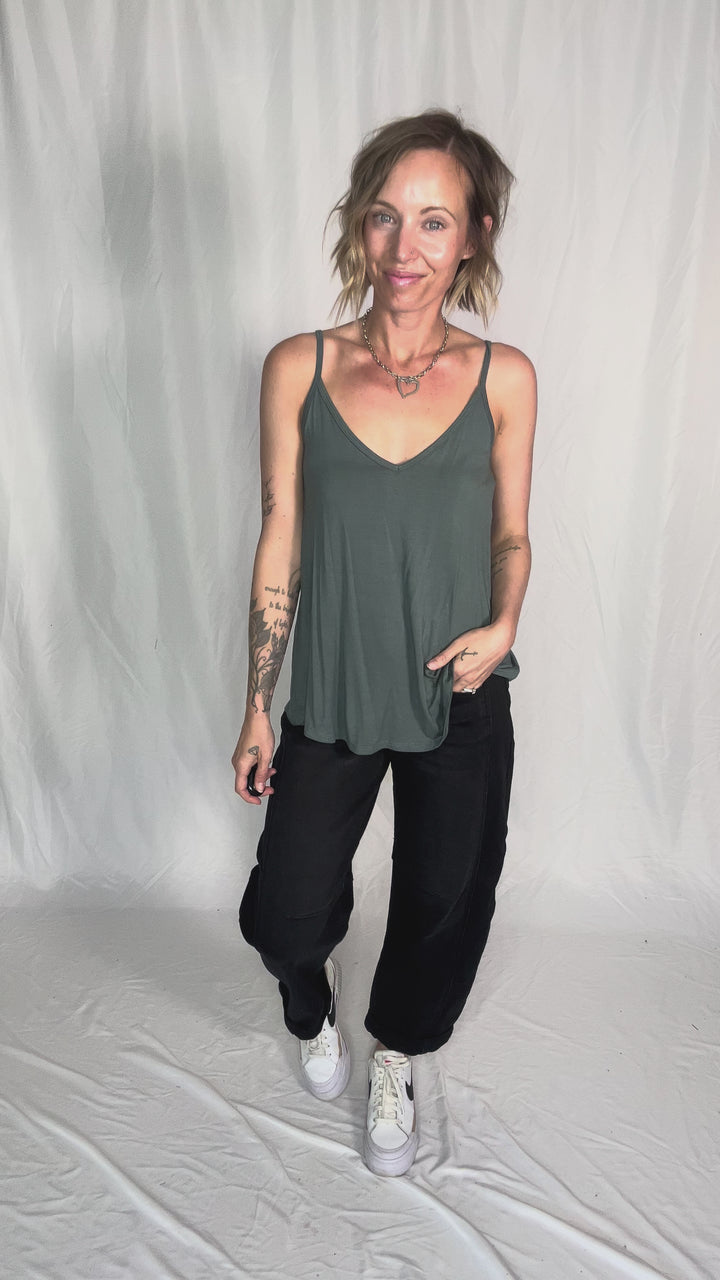 Khloe Reversible Spaghetti Cami- ASH JADE-FINAL SALE