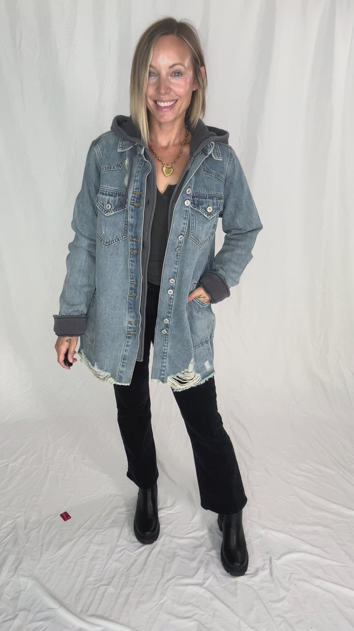 Benton Distressed Denim Jacket
