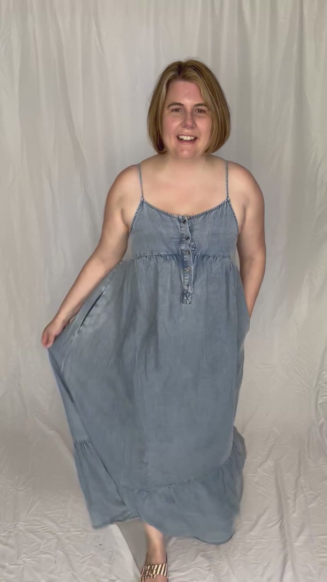 Neve Tencel Chambray Scoop Maxi- DENIM-FINAL SALE