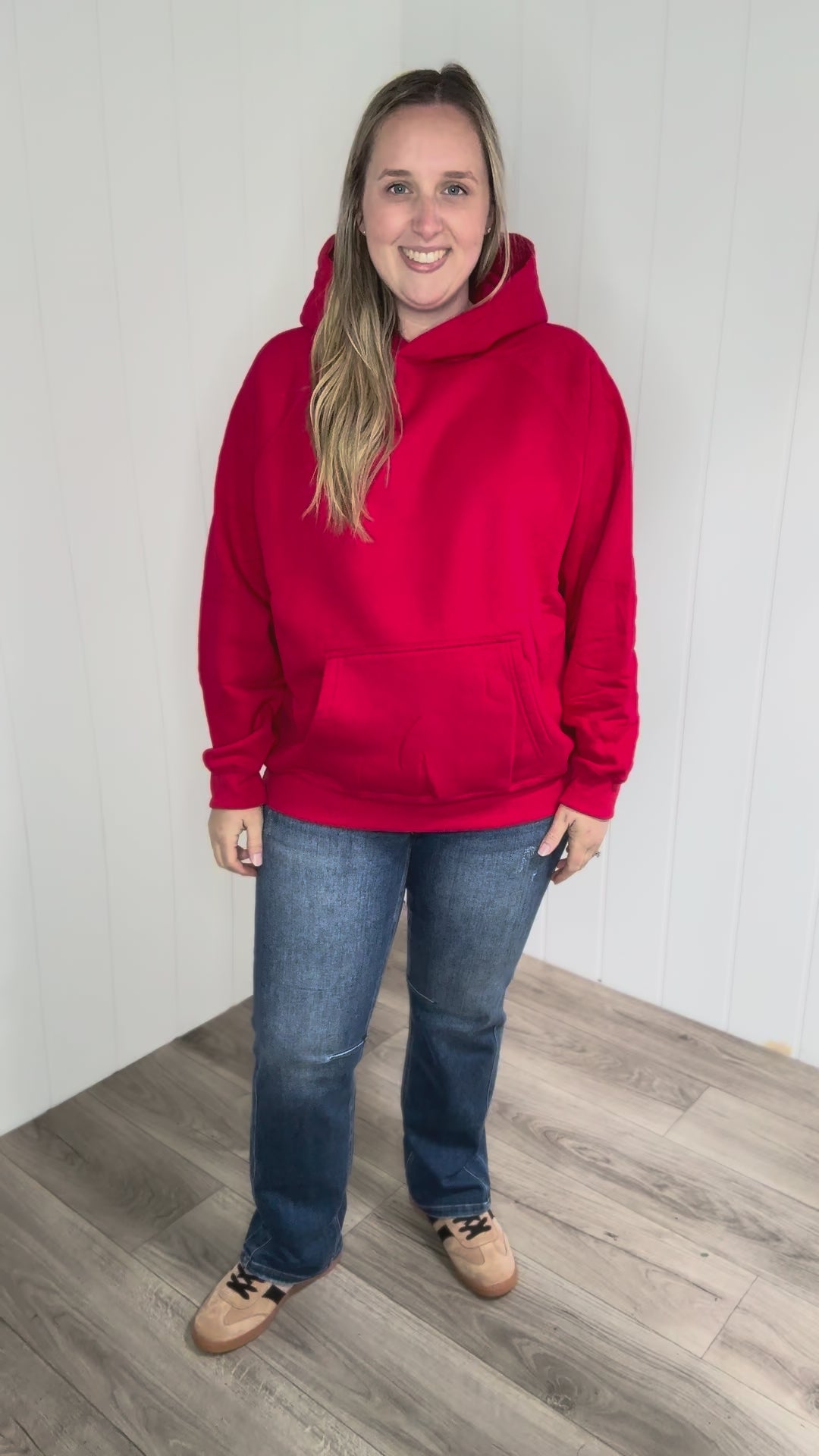 Tanis Premium Fleece Hoodie- RED