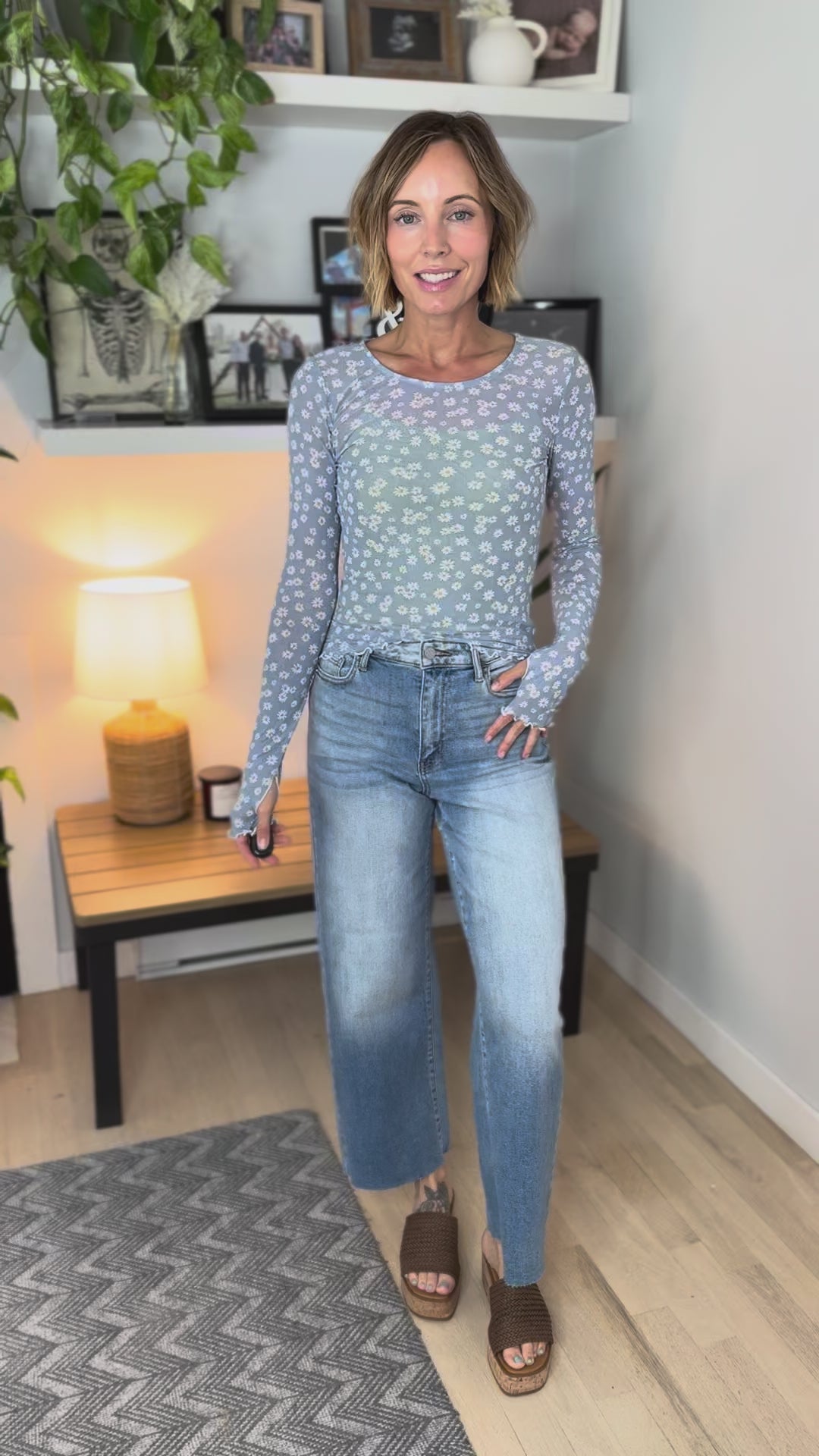 Avalune Mesh Longsleeve- BLUE DAISY