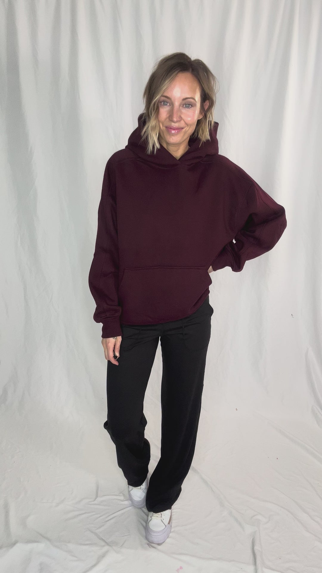 Rowan Fleece Hoodie- DARK CHERRY