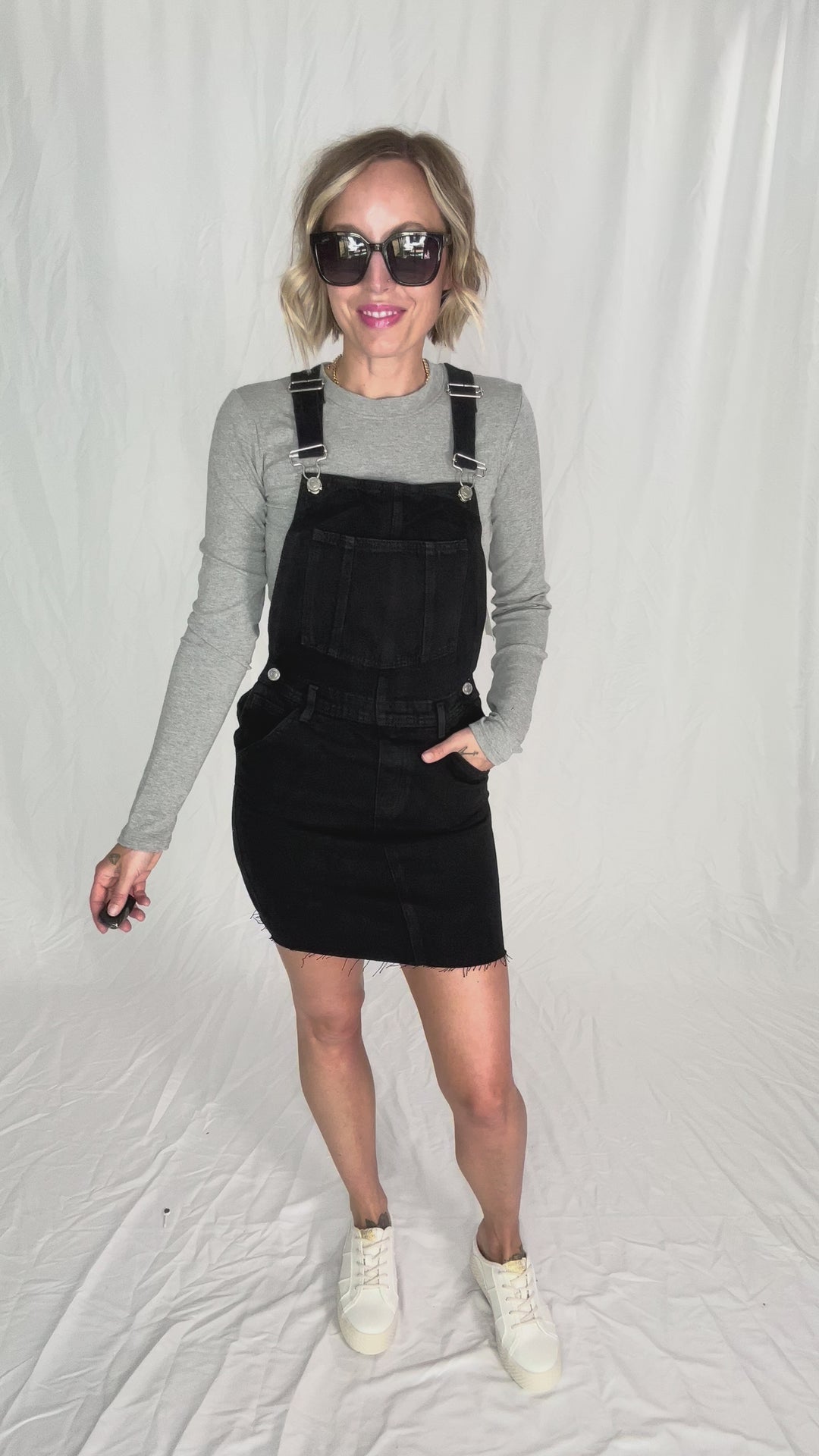 ONLY Spencer Overall Dress- WASHED BLACK-FINAL SALE
