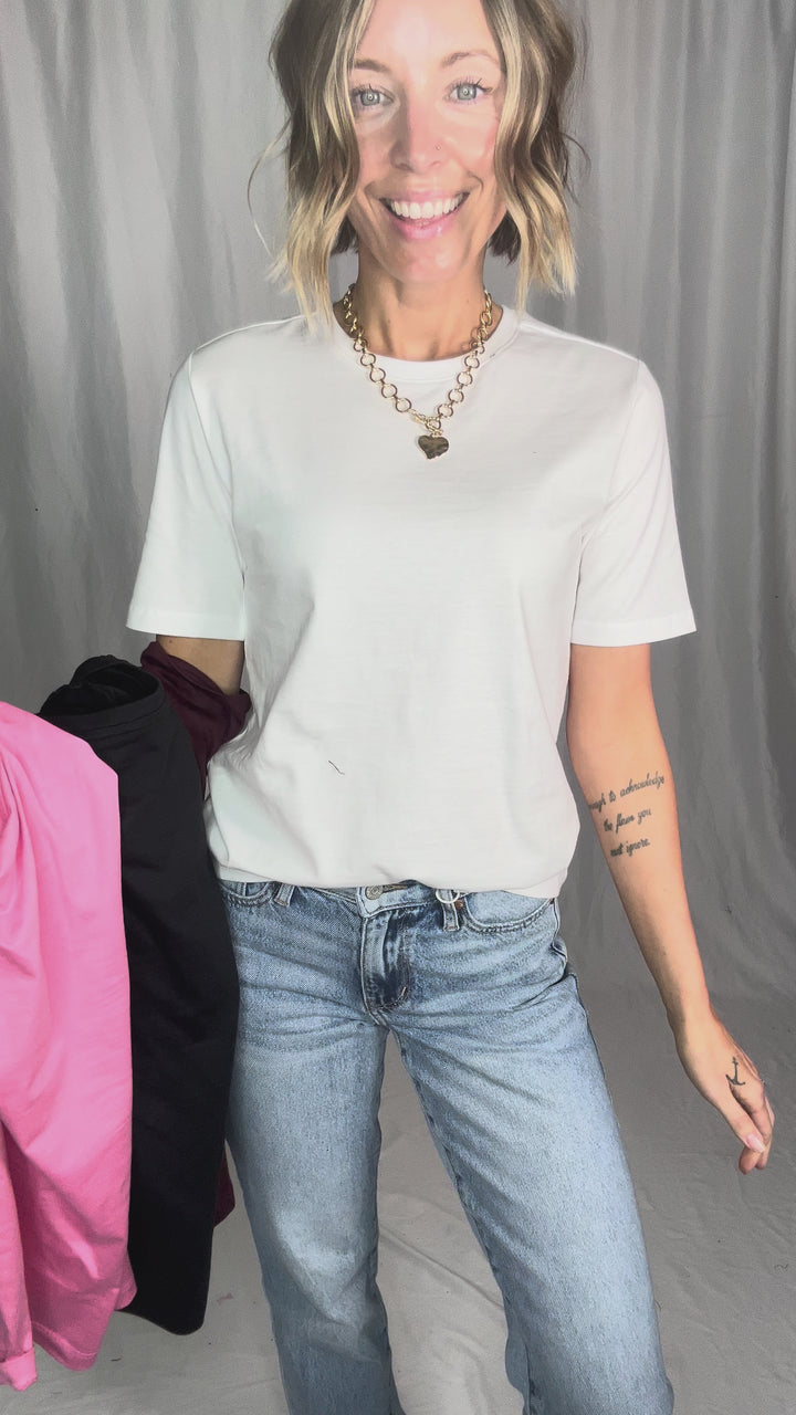 Only Freja Organic Cotton Structured Tee- BLACK