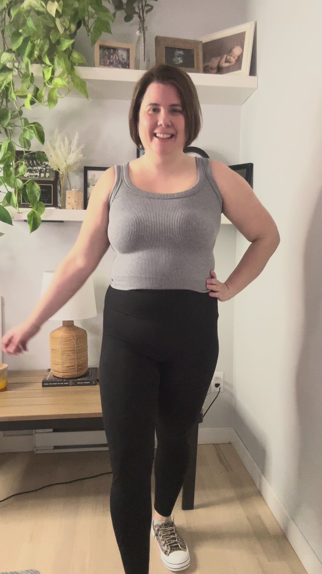 Remi Seamless Ribbed Brami- HEATHER GREY