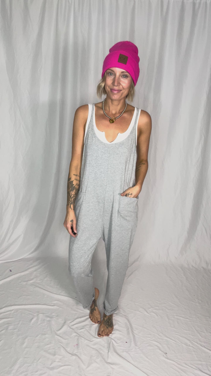 Luxe Lounge Jumpsuit- HTHR GREY