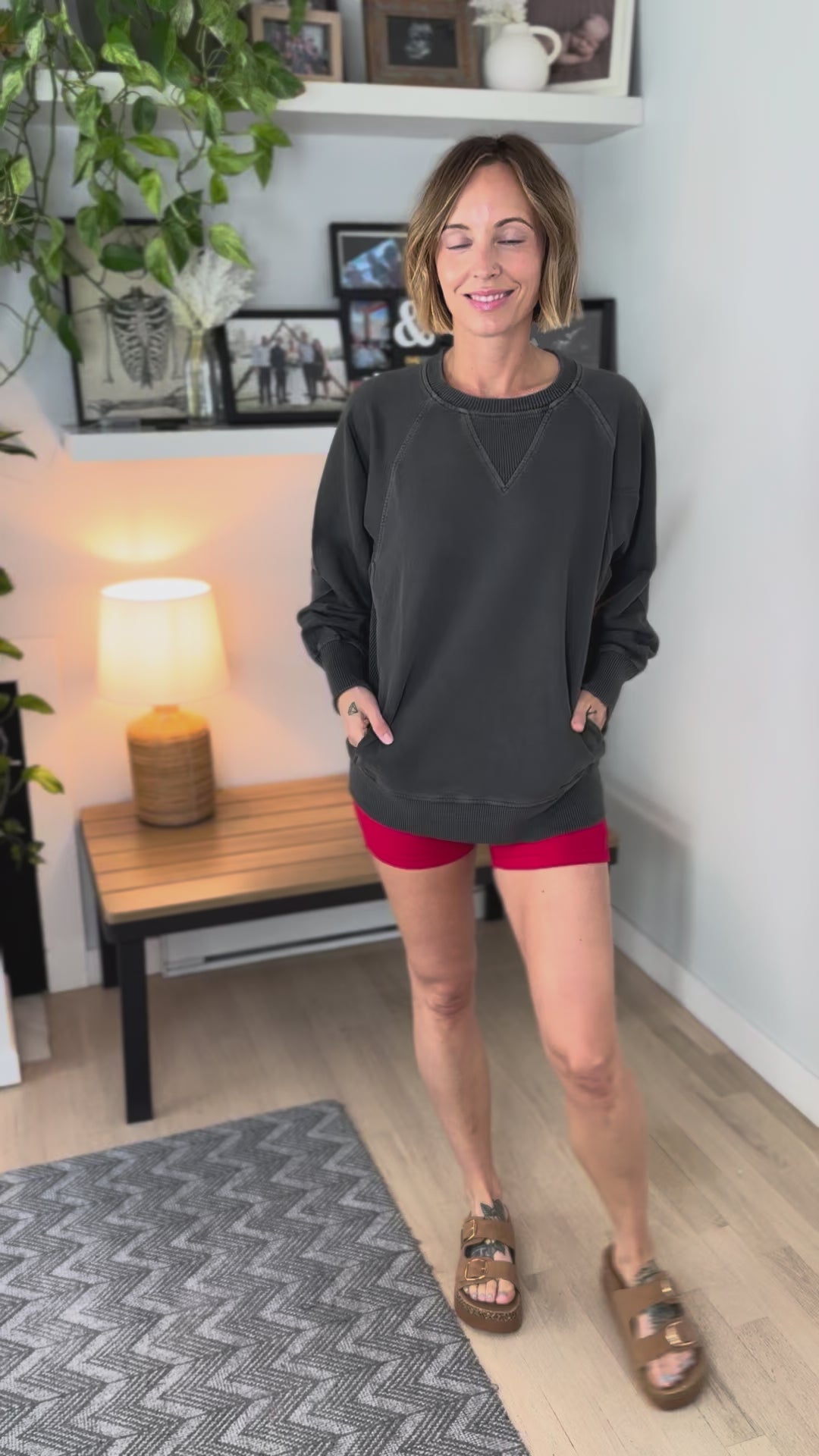 Juliet Washed Tunic Sweatshirt- BLACK