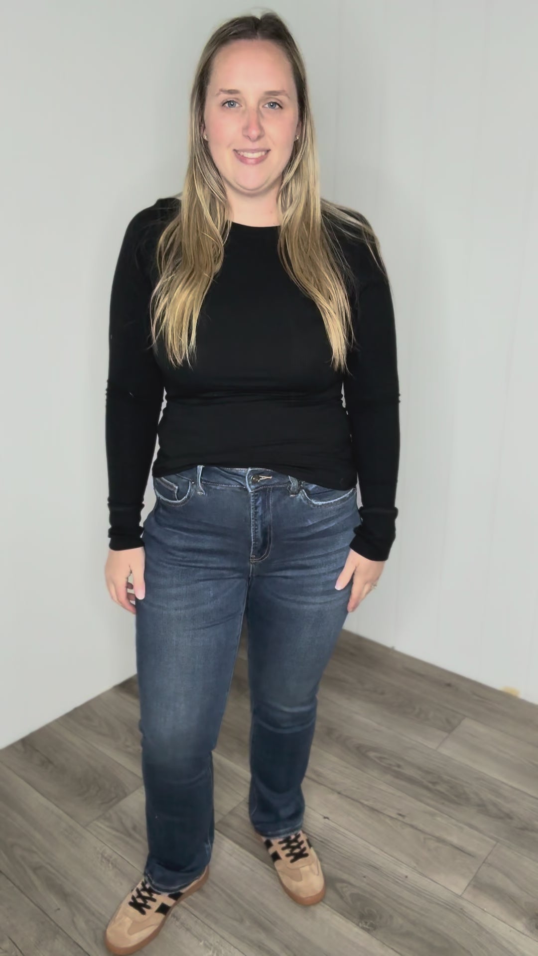 Mica Senna High Rise Straight Leg Jeans- VINTAGE DARK