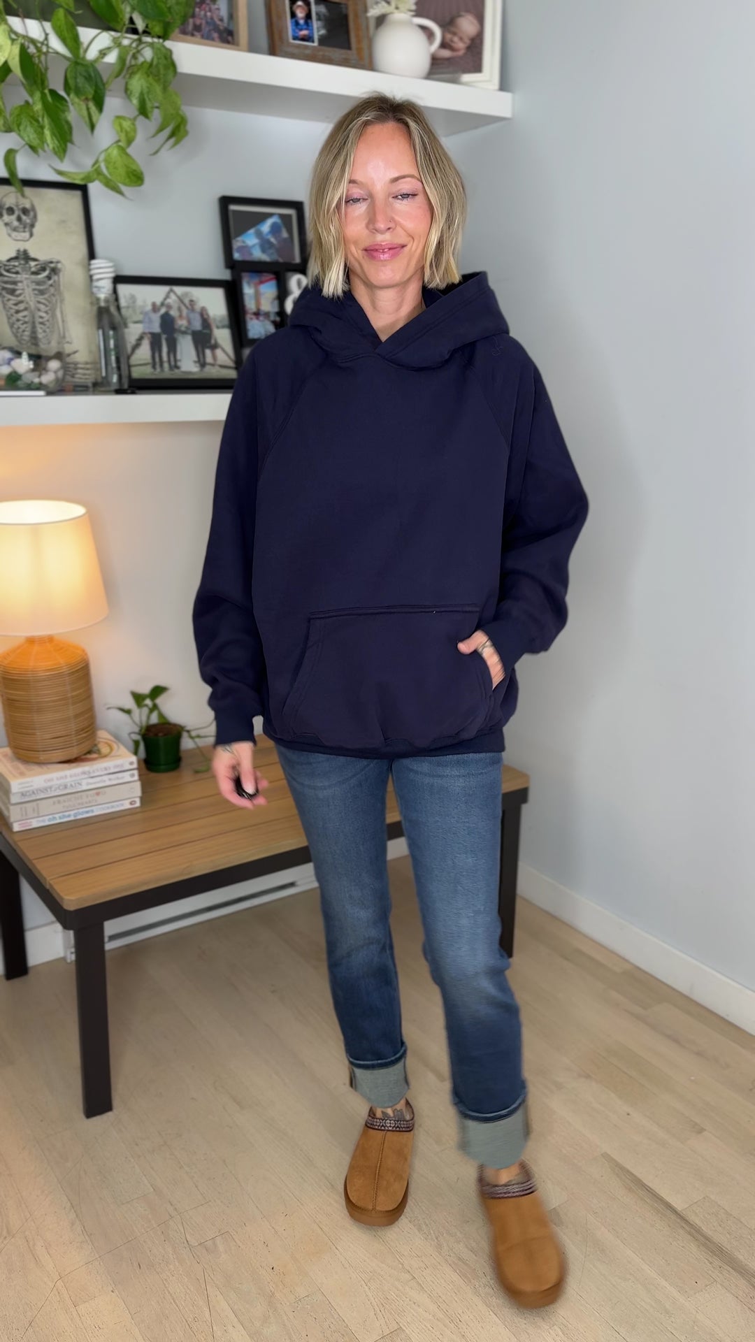 Tanis Premium Fleece Hoodie- NAVY