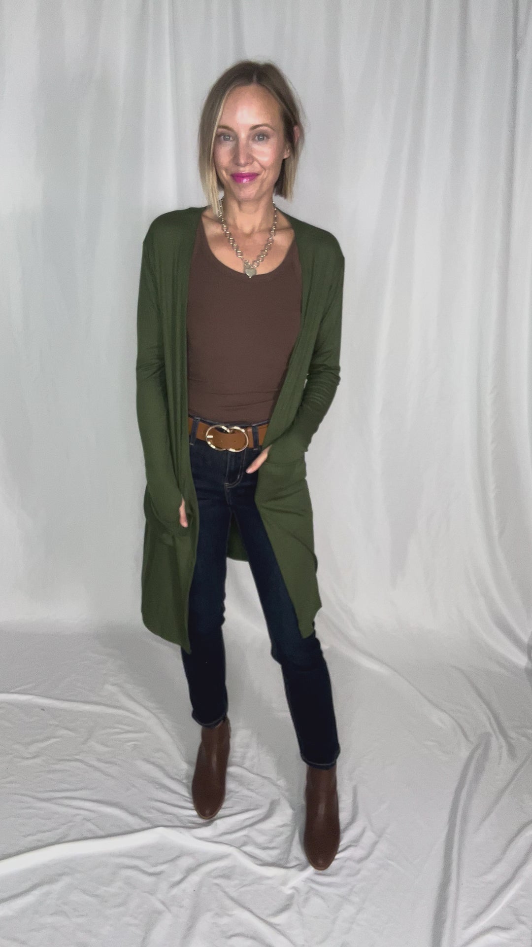 Sierra Ribbed Cardigan- OLIVE