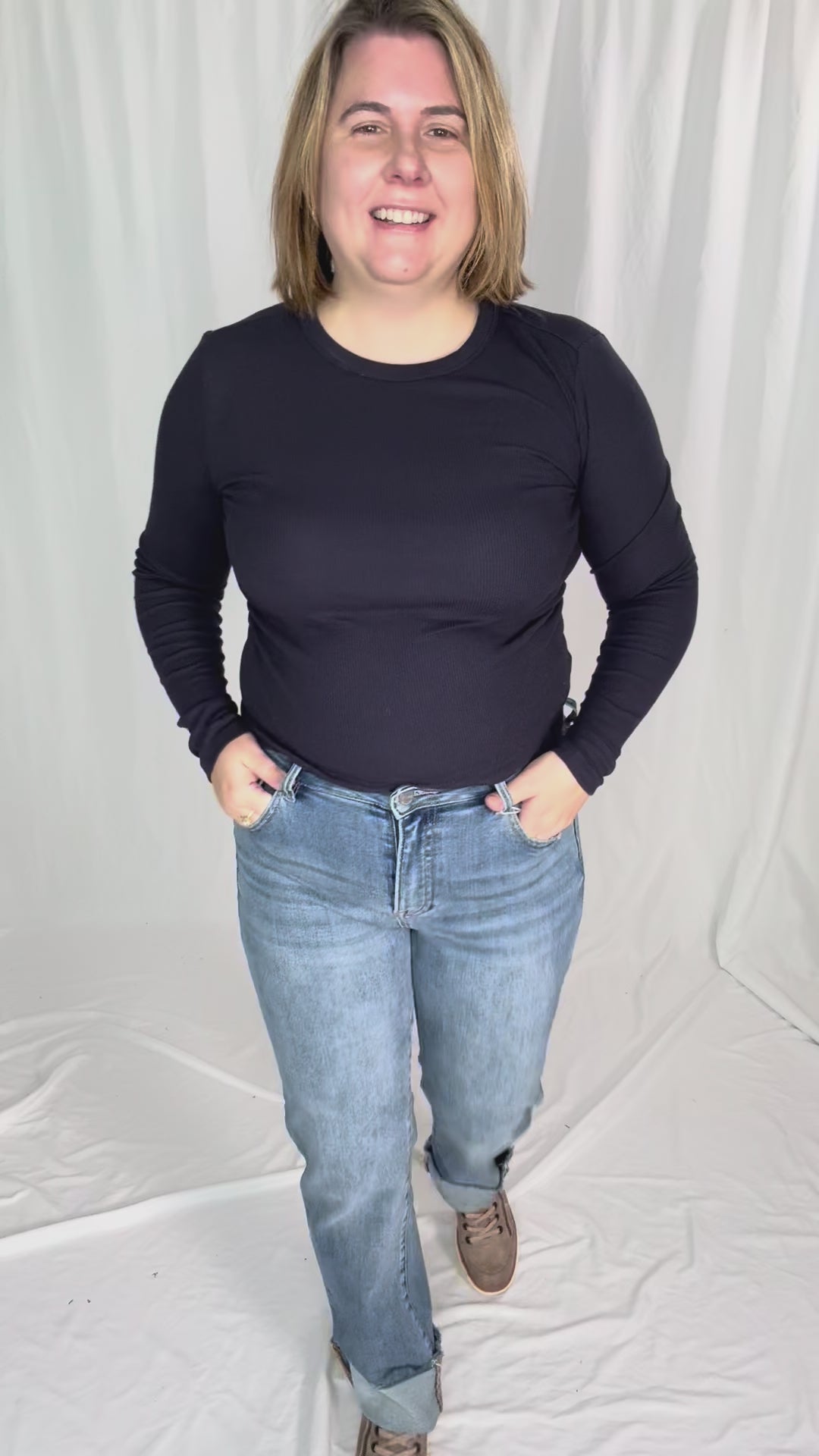 ONLY Easy Ribbed Long Sleeve- NIGHT SKY