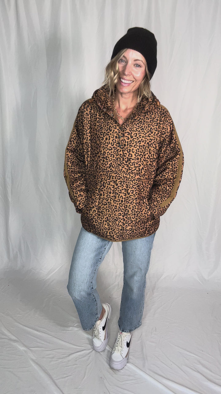 Peyton Oversized Puffer Jacket- CHEETAH